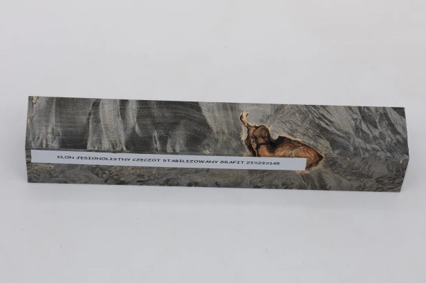 Klon jesionolistny czeczot grafit Ash-leaf Maple Burl Graphite stabilizowane drewno na długopis stabilized wood for pen blank