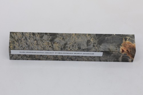 Klon jesionolistny czeczot grafit Ash-leaf Maple Burl Graphite stabilizowane drewno na długopis stabilized wood for pen blank