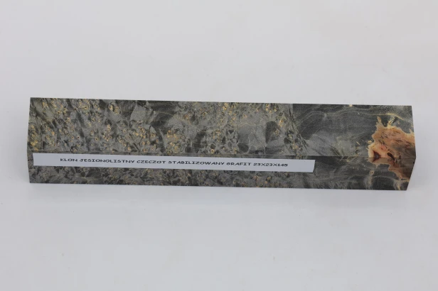 Klon jesionolistny czeczot grafit Ash-leaf Maple Burl Graphite stabilizowane drewno na długopis stabilized wood for pen blank