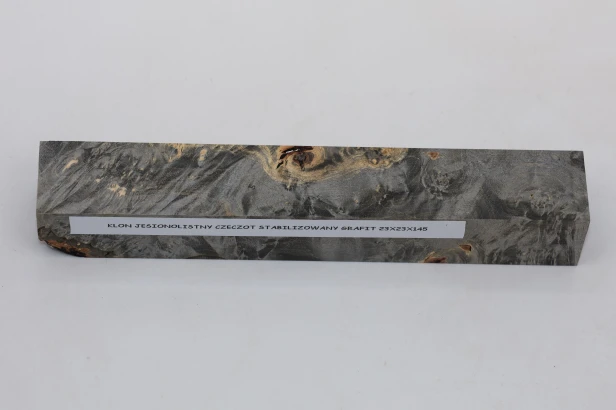 Klon jesionolistny czeczot grafit Ash-leaf Maple Burl Graphite stabilizowane drewno na długopis stabilized wood for pen blank