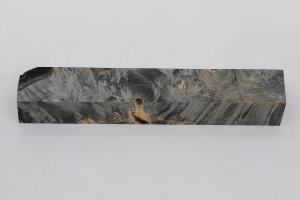 Klon jesionolistny czeczot grafit Ash-leaf Maple Burl Graphite stabilizowane drewno na długopis stabilized wood for pen blank