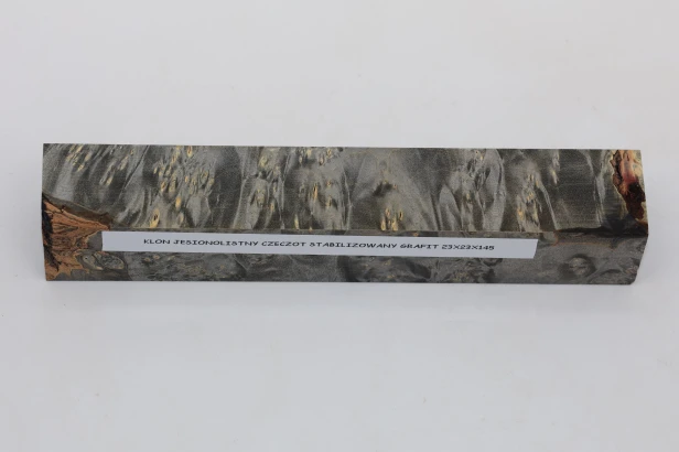 Klon jesionolistny czeczot grafit Ash-leaf Maple Burl Graphite stabilizowane drewno na długopis stabilized wood for pen blank