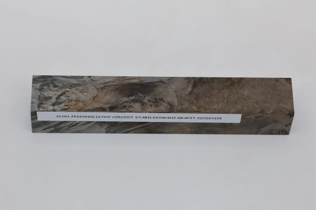 Klon jesionolistny czeczot grafit Ash-leaf Maple Burl Graphite stabilizowane drewno na długopis stabilized wood for pen blank