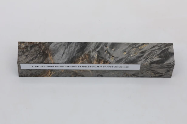 Klon jesionolistny czeczot grafit Ash-leaf Maple Burl Graphite stabilizowane drewno na długopis stabilized wood for pen blank