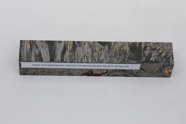 Klon jesionolistny czeczot grafit Ash-leaf Maple Burl Graphite stabilizowane drewno na długopis stabilized wood for pen blank