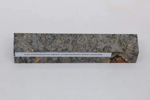 Klon jesionolistny czeczot grafit Ash-leaf Maple Burl Graphite stabilizowane drewno na długopis stabilized wood for pen blank