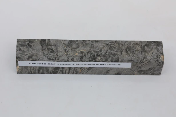 Klon jesionolistny czeczot grafit Ash-leaf Maple Burl Graphite stabilizowane drewno na długopis stabilized wood for pen blank