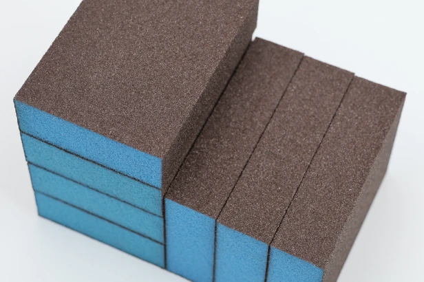 Gąbka ścierna kostka szlifierska czterostronny BLOK POLERSKI 69x98x26 mm Blue Power P80