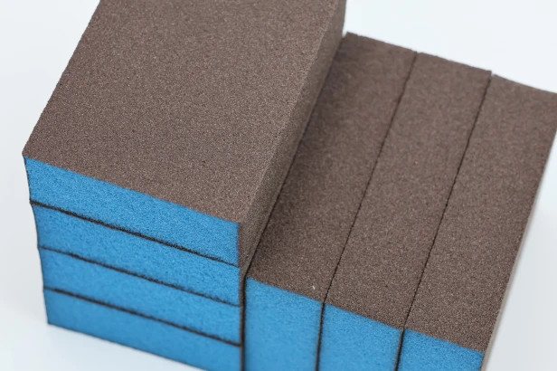 Gąbka ścierna kostka szlifierska czterostronny BLOK POLERSKI 69x98x26 mm Blue Power P120