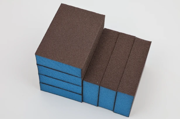 Gąbka ścierna kostka szlifierska czterostronny BLOK POLERSKI 69x98x26 mm Blue Power P120