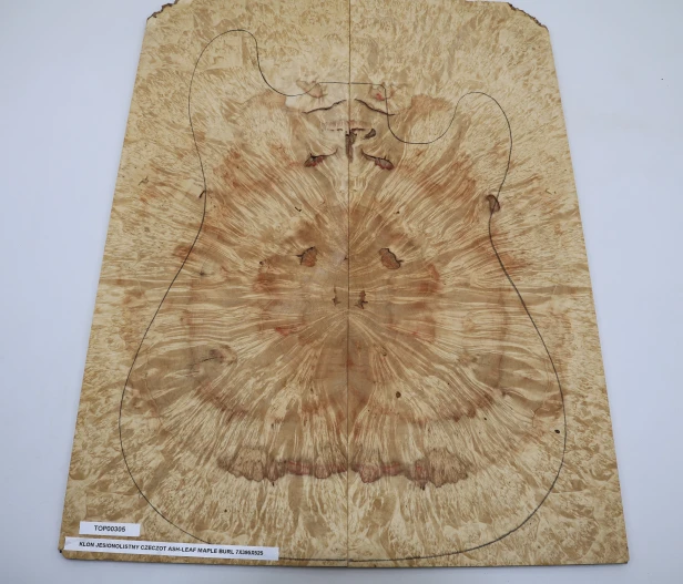Klon jesionolistny czeczot Ash-leaf Maple Burl drewniany top na gitarę guitar top