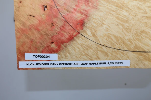 Klon jesionolistny czeczot Ash-leaf Maple Burl drewniany top na gitarę guitar top