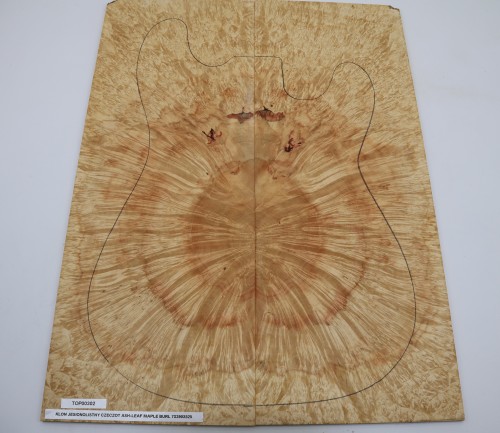 Klon jesionolistny czeczot Ash-leaf Maple Burl drewniany top na gitarę guitar top