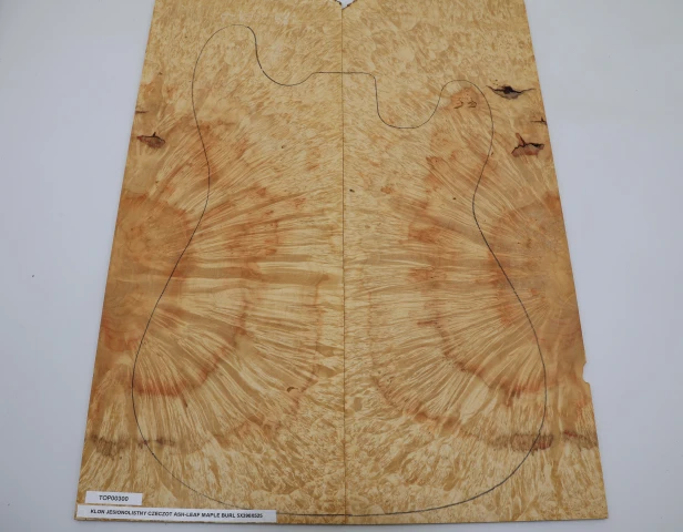 Klon jesionolistny czeczot Ash-leaf Maple Burl drewniany top na gitarę guitar top