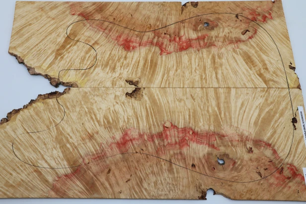 Klon jesionolistny czeczot Ash-leaf Maple Burl drewniany top na gitarę guitar top