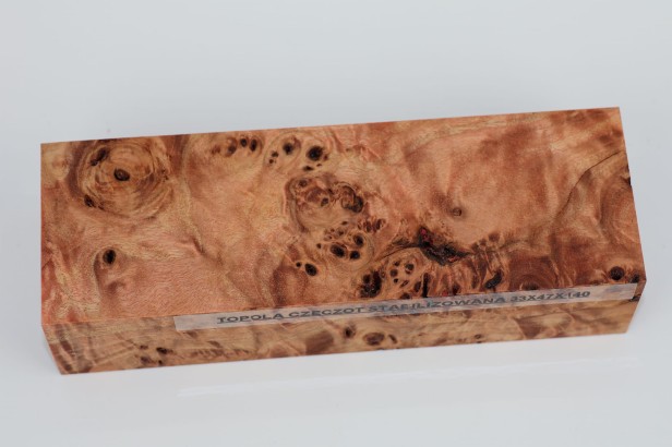 Topola czeczot jasny czerwony stabilizowana drewno na rękojeść noża