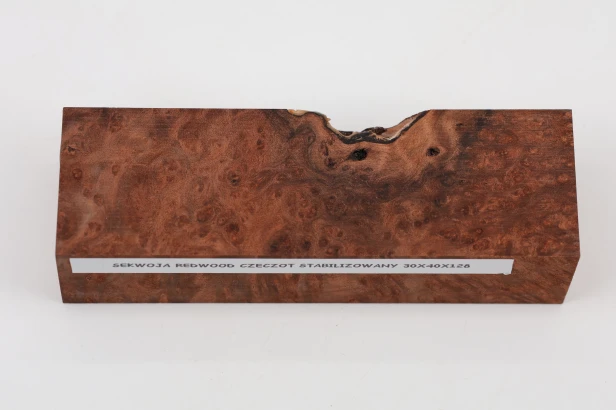 Sekwoja czeczot Sequoia Redwood Burl stabilizowane drewno na rękojeść noża stabilized wood for knife
