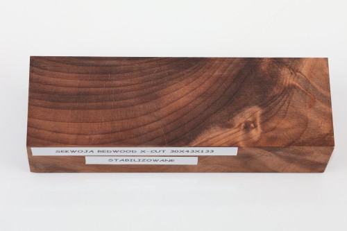 Sekwoja Sequoia Redwood X-CUT stabilizowane drewno na rękojeść noża stabilized wood for knife