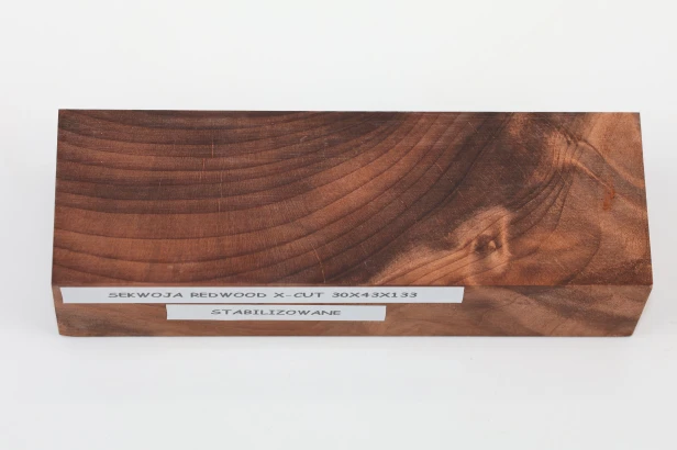 Sekwoja Sequoia Redwood X-CUT stabilizowane drewno na rękojeść noża stabilized wood for knife