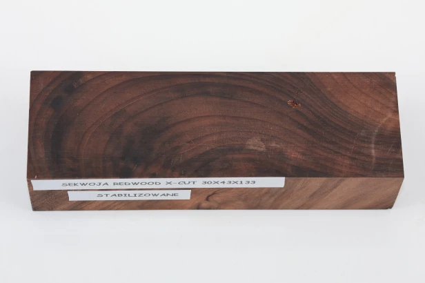Sekwoja Sequoia Redwood X-CUT stabilizowane drewno na rękojeść noża stabilized wood for knife