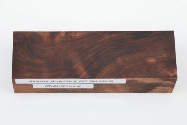 Sekwoja Sequoia Redwood X-CUT stabilizowane drewno na rękojeść noża stabilized wood for knife