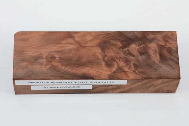 Sekwoja Sequoia Redwood X-CUT stabilizowane drewno na rękojeść noża stabilized wood for knife