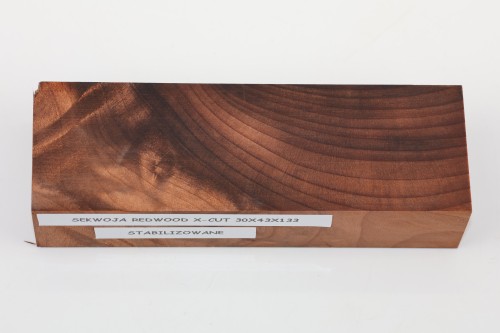 Sekwoja Sequoia Redwood X-CUT stabilizowane drewno na rękojeść noża stabilized wood for knife