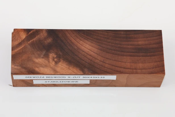 Sekwoja Sequoia Redwood X-CUT stabilizowane drewno na rękojeść noża stabilized wood for knife