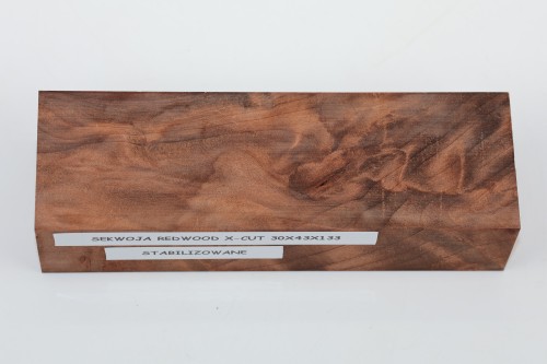 Sekwoja Sequoia Redwood X-CUT stabilizowane drewno na rękojeść noża stabilized wood for knife