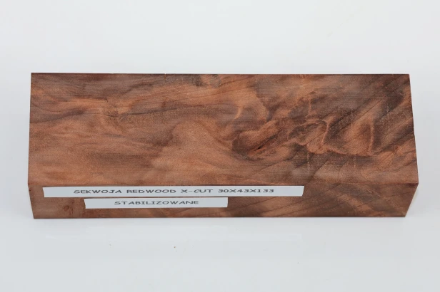 Sekwoja Sequoia Redwood X-CUT stabilizowane drewno na rękojeść noża stabilized wood for knife