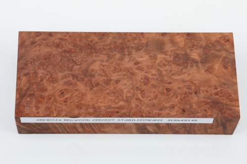 Sekwoja czeczot Sequoia Redwood Burl stabilizowane drewno na rękojeść noża stabilized wood for knife