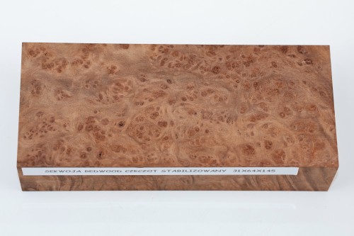 Sekwoja czeczot Sequoia Redwood Burl stabilizowane drewno na rękojeść noża stabilized wood for knife