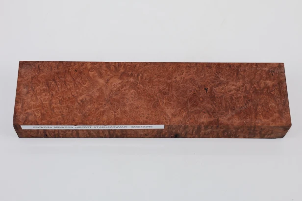 Sekwoja czeczot Sequoia Redwood Burl stabilizowane drewno na rękojeść noża stabilized wood for knife
