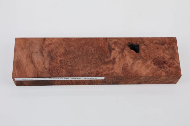 Sekwoja czeczot Sequoia Redwood Burl stabilizowane drewno na rękojeść noża stabilized wood for knife
