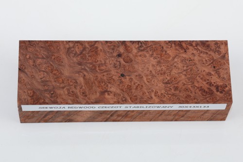 Sekwoja czeczot Sequoia Redwood Burl stabilizowane drewno na rękojeść noża stabilized wood for knife