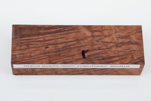 Sekwoja czeczot Sequoia Redwood Burl stabilizowane drewno na rękojeść noża stabilized wood for knife