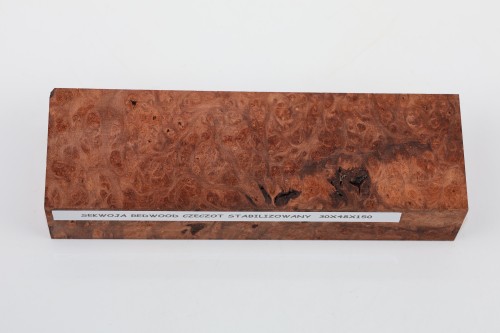 Sekwoja czeczot Sequoia Redwood Burl stabilizowane drewno na rękojeść noża stabilized wood for knife