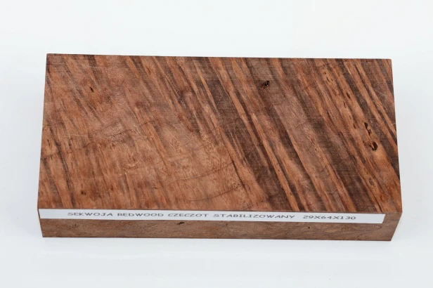 Sekwoja czeczot Sequoia Redwood Burl stabilizowane drewno na rękojeść noża stabilized wood for knife