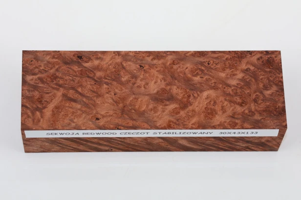 Sekwoja czeczot Sequoia Redwood Burl stabilizowane drewno na rękojeść noża stabilized wood for knife