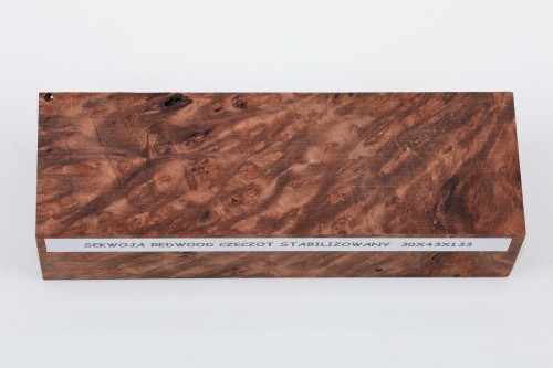Sekwoja czeczot Sequoia Redwood Burl stabilizowane drewno na rękojeść noża stabilized wood for knife
