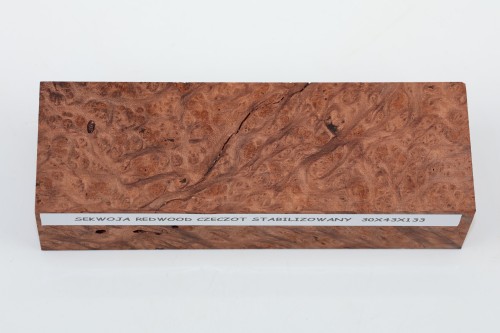 Sekwoja czeczot Sequoia Redwood Burl stabilizowane drewno na rękojeść noża stabilized wood for knife