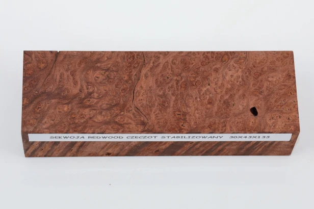 Sekwoja czeczot Sequoia Redwood Burl stabilizowane drewno na rękojeść noża stabilized wood for knife
