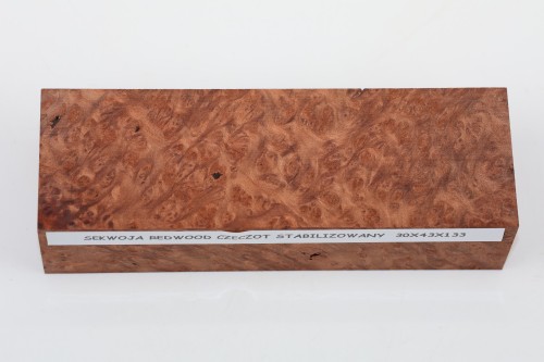 Sekwoja czeczot Sequoia Redwood Burl stabilizowane drewno na rękojeść noża stabilized wood for knife