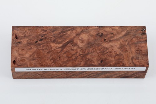 Sekwoja czeczot Sequoia Redwood Burl stabilizowane drewno na rękojeść noża stabilized wood for knife