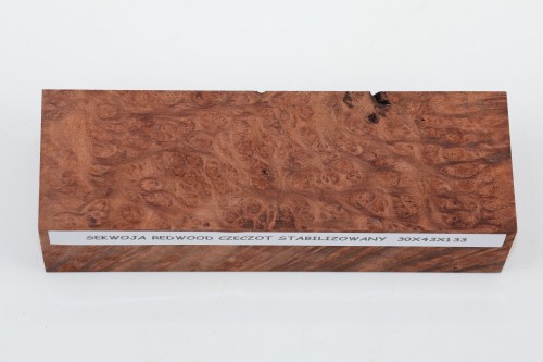 Sekwoja czeczot Sequoia Redwood Burl stabilizowane drewno na rękojeść noża stabilized wood for knife