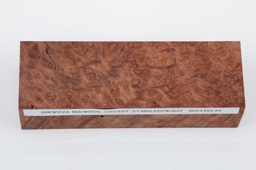 Sekwoja czeczot Sequoia Redwood Burl stabilizowane drewno na rękojeść noża stabilized wood for knife