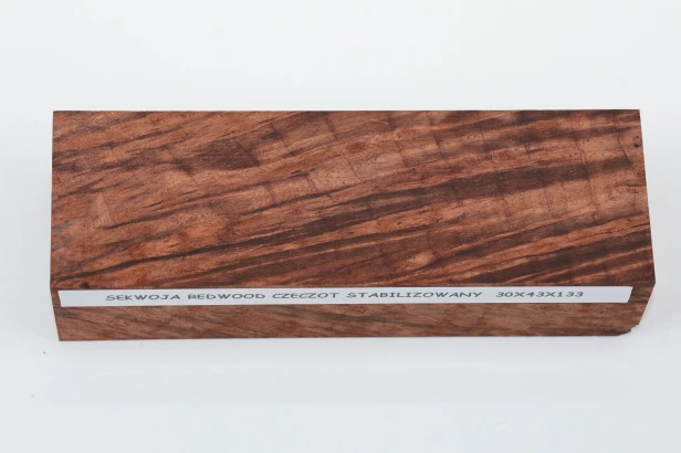 Sekwoja czeczot Sequoia Redwood Burl stabilizowane drewno na rękojeść noża stabilized wood for knife