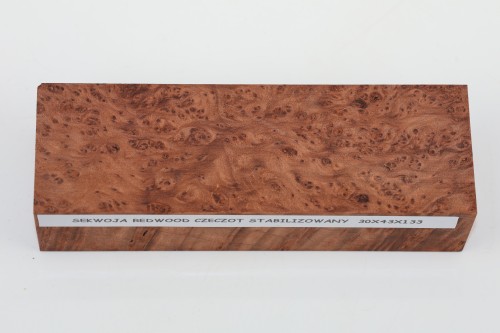 Sekwoja czeczot Sequoia Redwood Burl stabilizowane drewno na rękojeść noża stabilized wood for knife