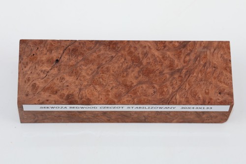 Sekwoja czeczot Sequoia Redwood Burl stabilizowane drewno na rękojeść noża stabilized wood for knife