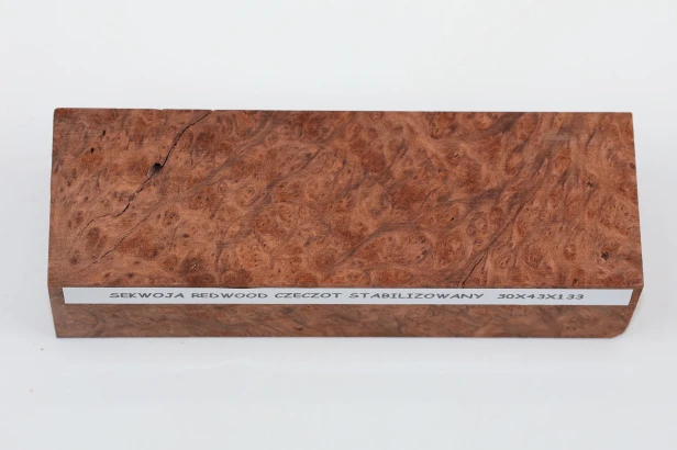 Sekwoja czeczot Sequoia Redwood Burl stabilizowane drewno na rękojeść noża stabilized wood for knife